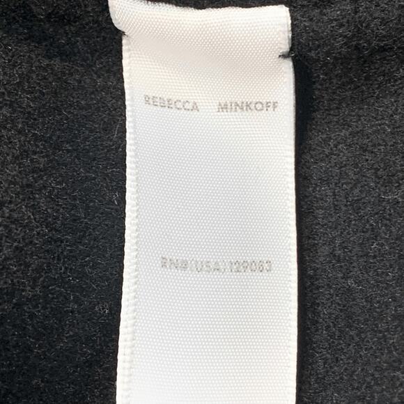 Rebecca Minkoff Dark Charcoal Wool Blend Coat Patch Pockets Small Minimalist - Picture 7 of 9